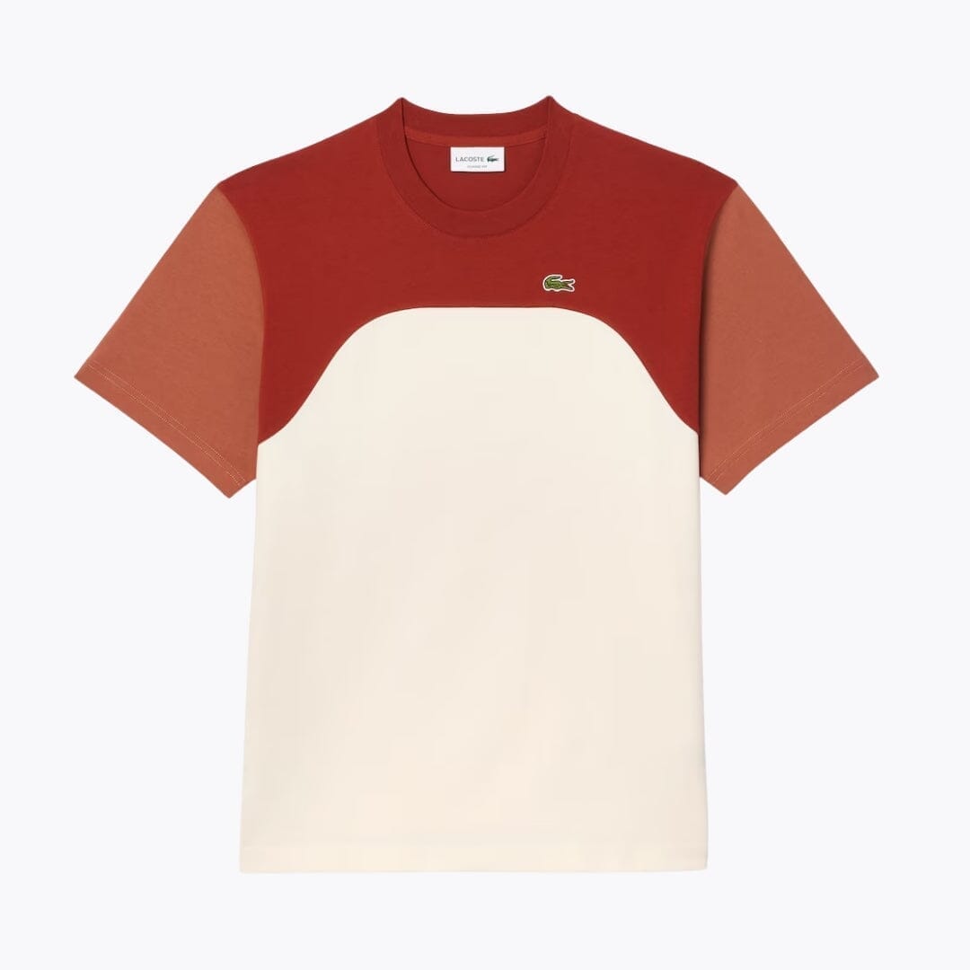 Lacoste Cotton Jersey Colour-Block T-shirt LS White / Brown / Light Brown S