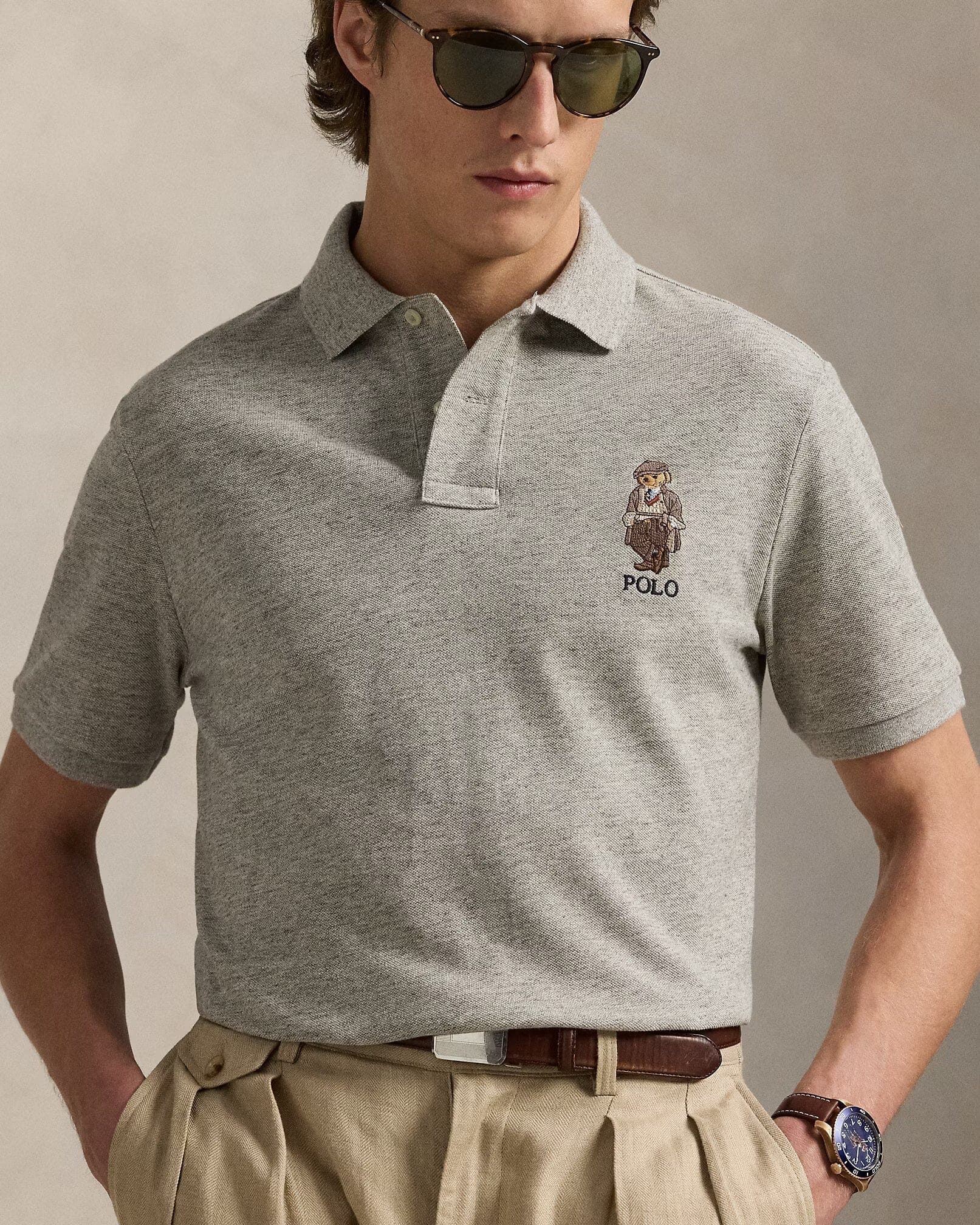 Ralph Lauren Classic Fit Polo Bear Mesh Polo Shirt LS