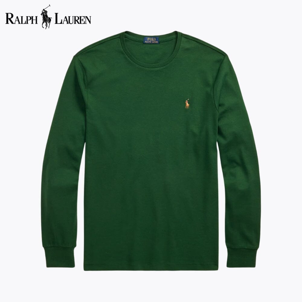 Ralph Lauren Classic Fit Soft Cotton Crewneck T-Shirt LS Pine Green S