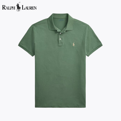 Ralph Lauren Custom Slim Fit Stretch Mesh Polo Shirt LS Green S