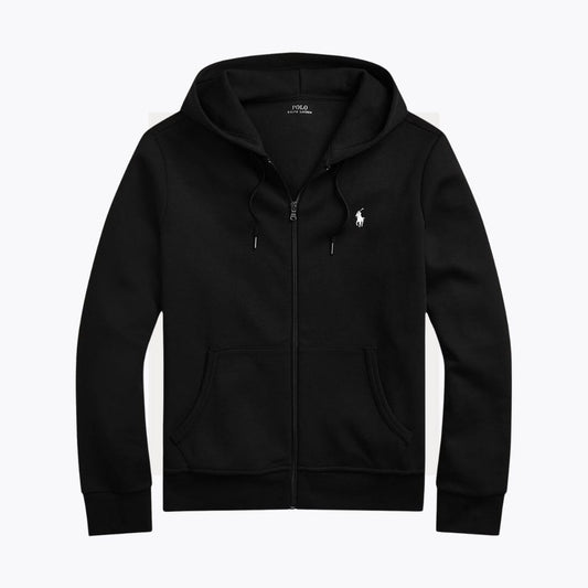Ralph Lauren Double-Knit Full-Zip Hoodie LS Black S