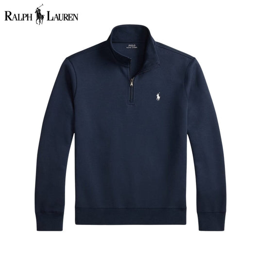 Ralph Lauren Double-Knit Mockneck Pullover LS Aviator Navy S