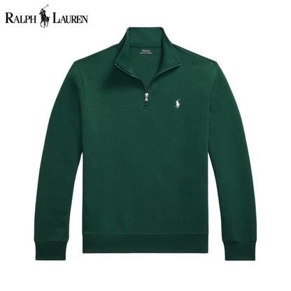 Ralph Lauren Double-Knit Mockneck Pullover LS Pine Green S