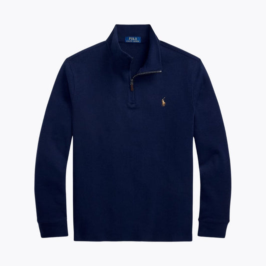 Ralph Lauren Estate-Rib Quarter-Zip Pullover LS Cruise Navy S
