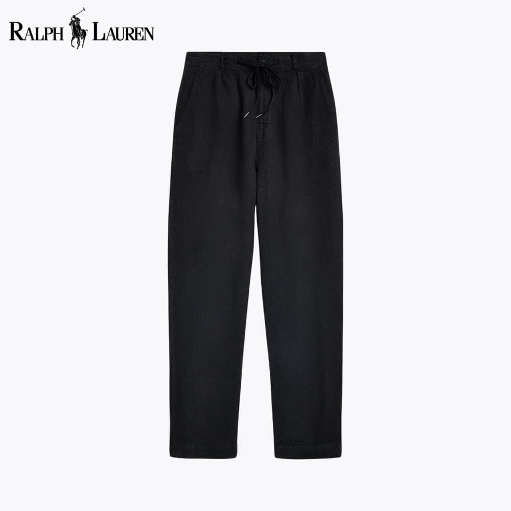 Ralph Lauren Lateef Relaxed Fit Pleated Linen Pant LS Black 28