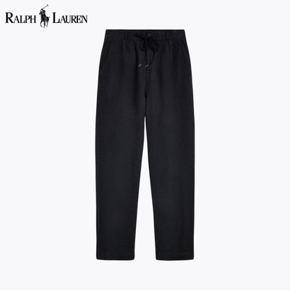 Ralph Lauren Lateef Relaxed Fit Pleated Linen Pant LS Black 28