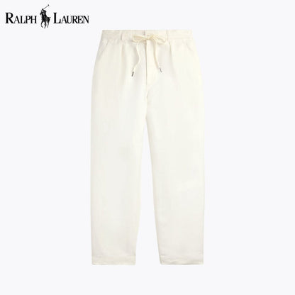 Ralph Lauren Lateef Relaxed Fit Pleated Linen Pant LS Cream 28