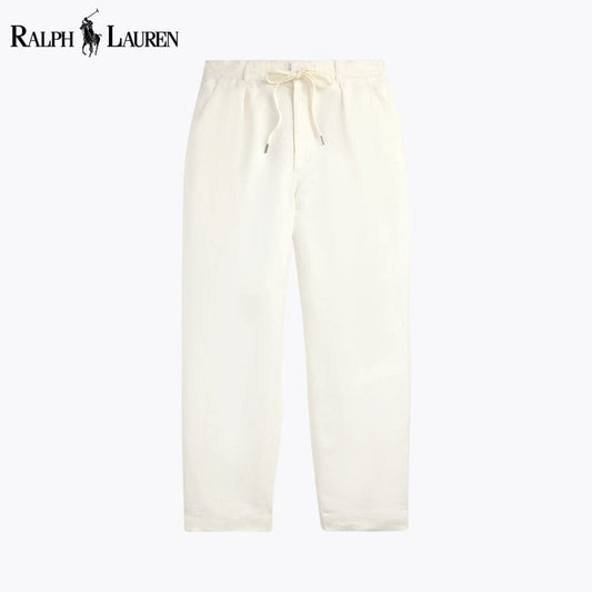 Ralph Lauren Lateef Relaxed Fit Pleated Linen Pant LS Cream 28