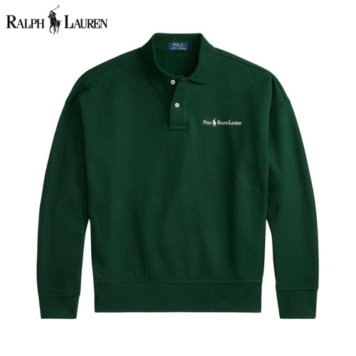 Ralph Lauren Logo Collared Sweatshirt LS Pine Green S