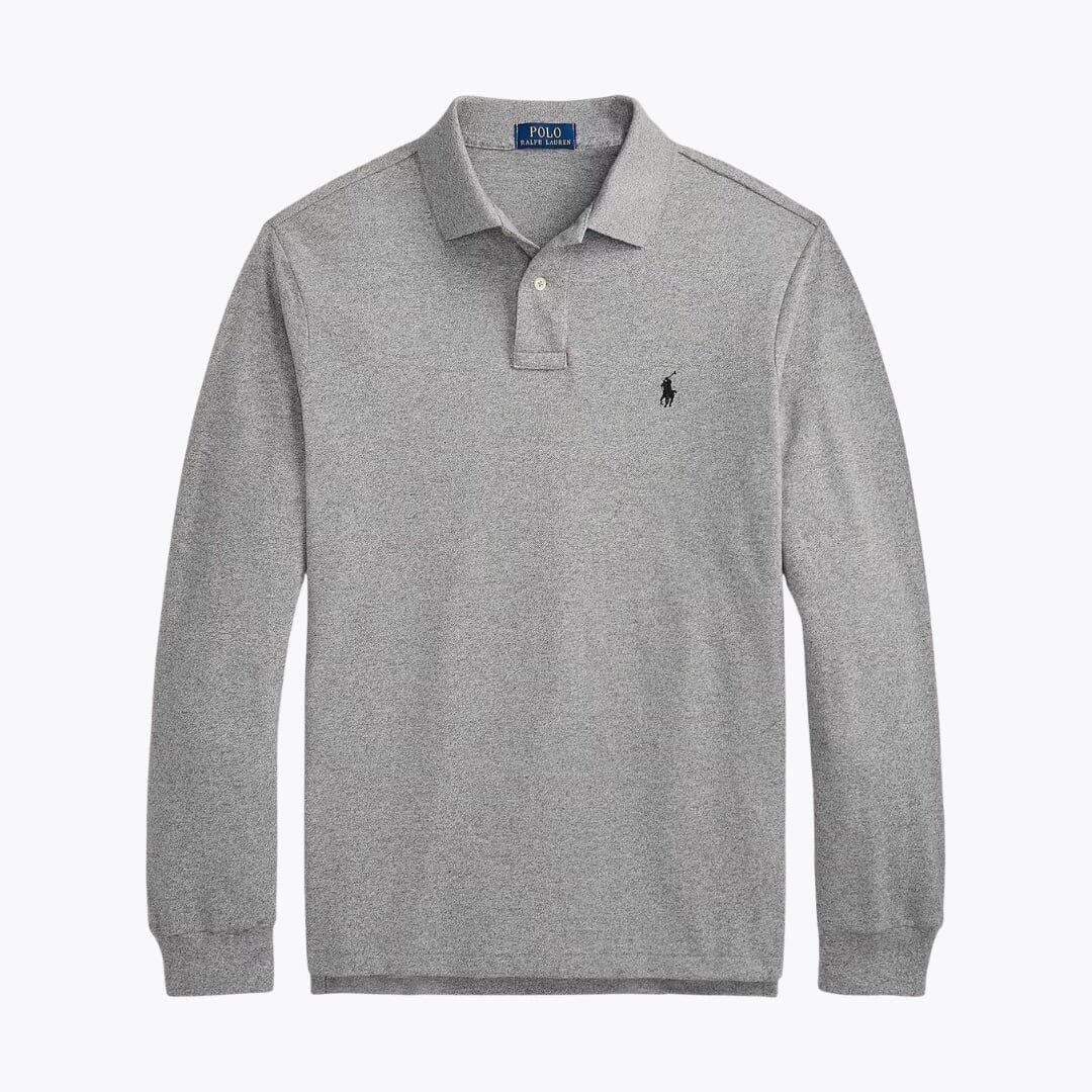 Ralph Lauren Mesh Long-Sleeve Polo Shirt LS Canterbury Heather S