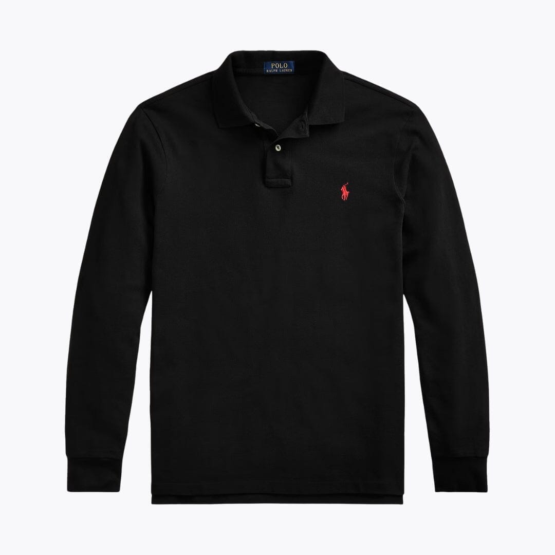 Ralph Lauren Mesh Long-Sleeve Polo Shirt LS Polo Black S