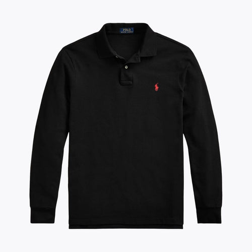 Ralph Lauren Mesh Long-Sleeve Polo Shirt LS Polo Black S
