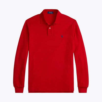 Ralph Lauren Mesh Long-Sleeve Polo Shirt LS Red S
