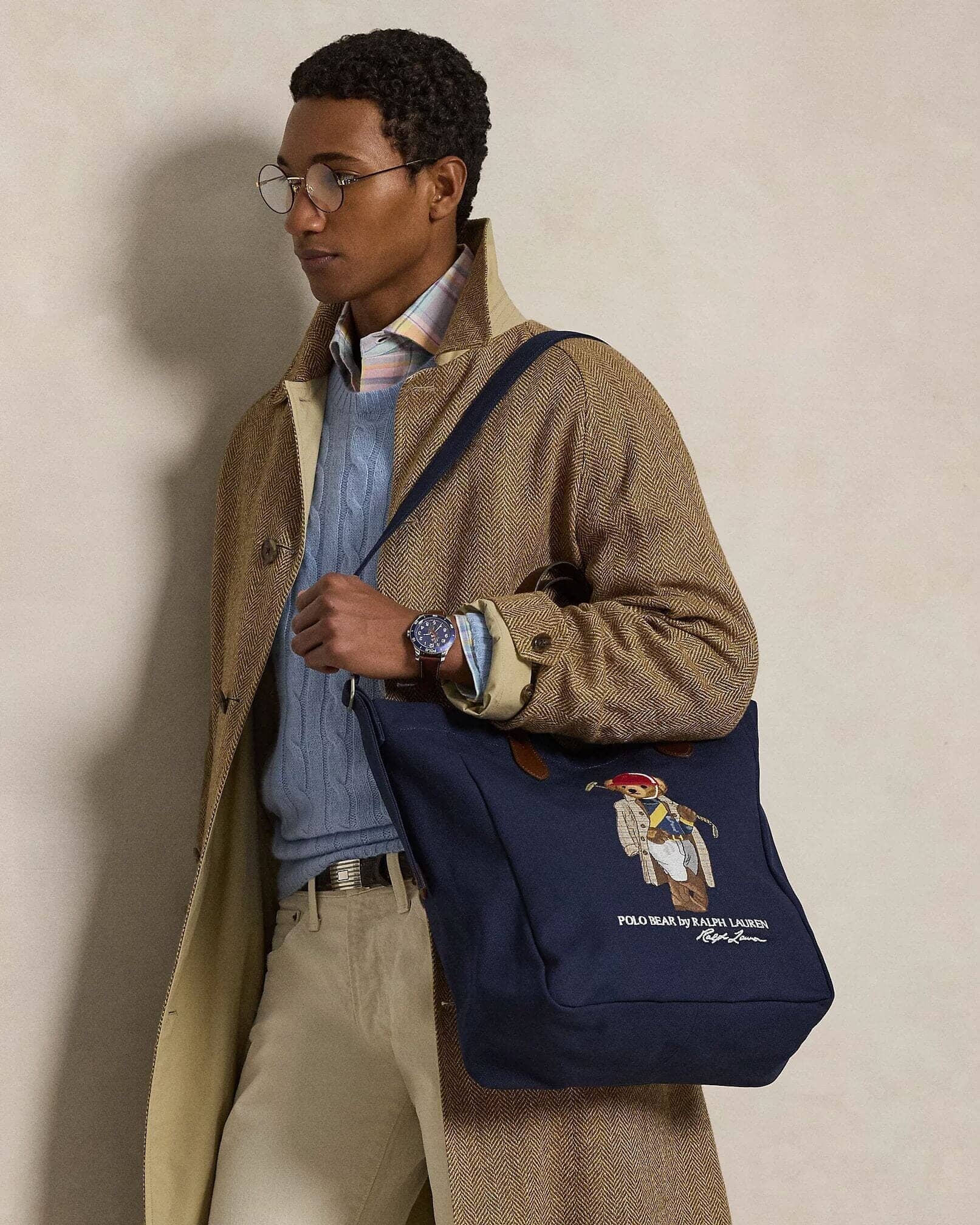 Ralph Lauren Polo Bear Canvas Shopper Tote LS