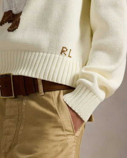 Ralph Lauren Polo Bear Cotton Crewneck Sweater LS