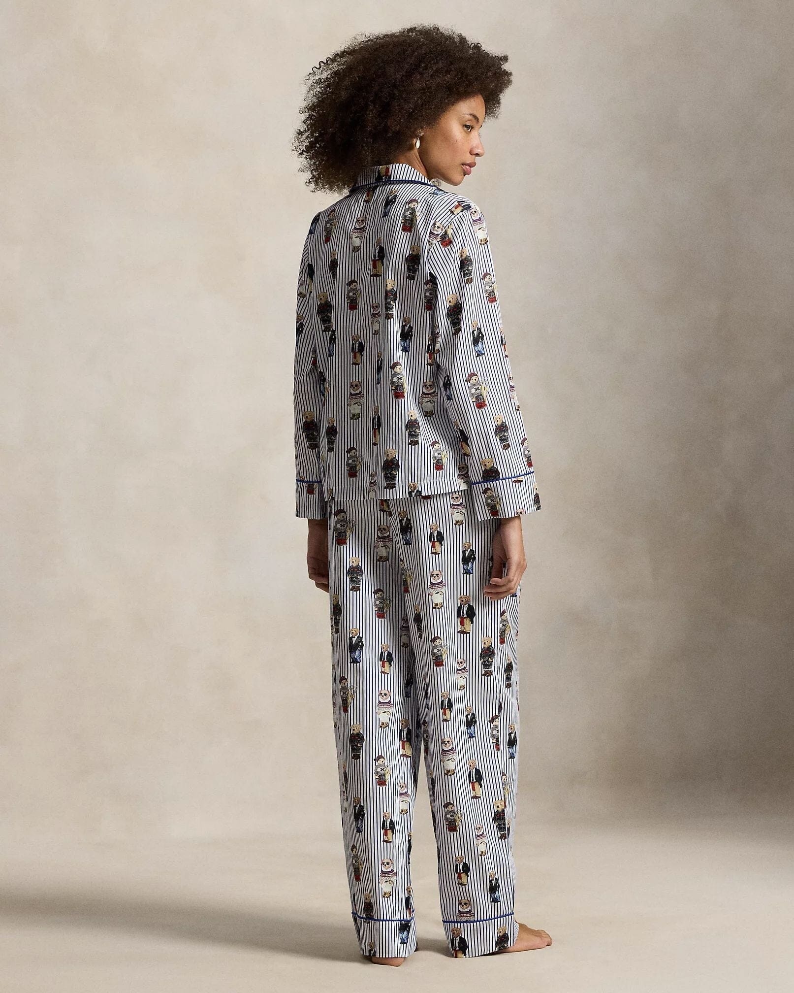 Ralph Lauren Polo Bear Cotton Sateen Pajama Set LS