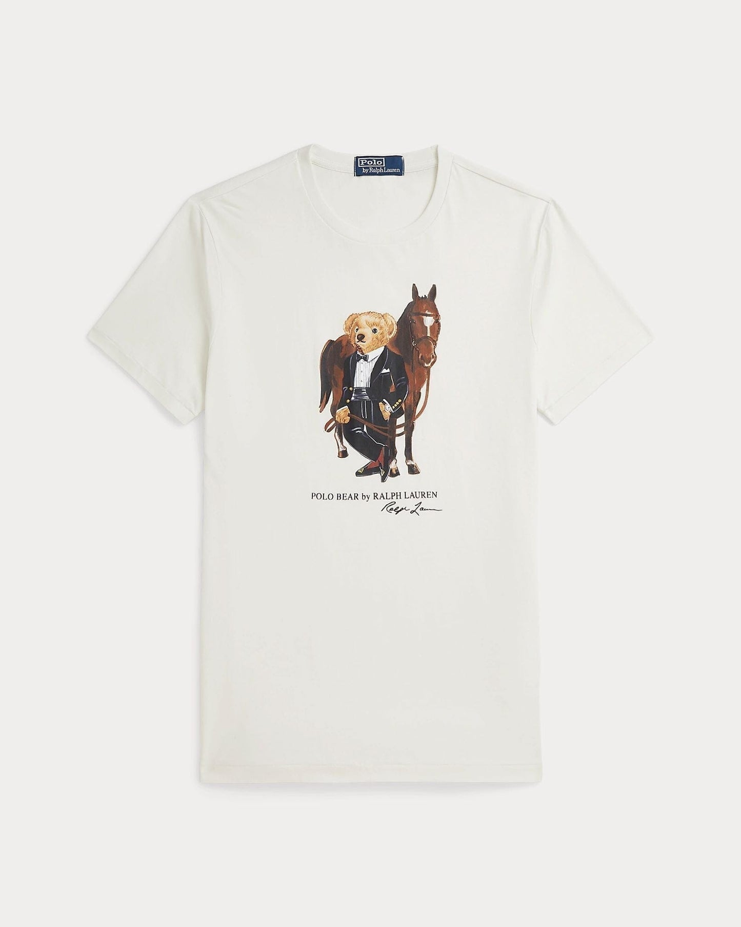 Ralph Lauren Polo Bear Cotton T-Shirt LS Deckwash White s
