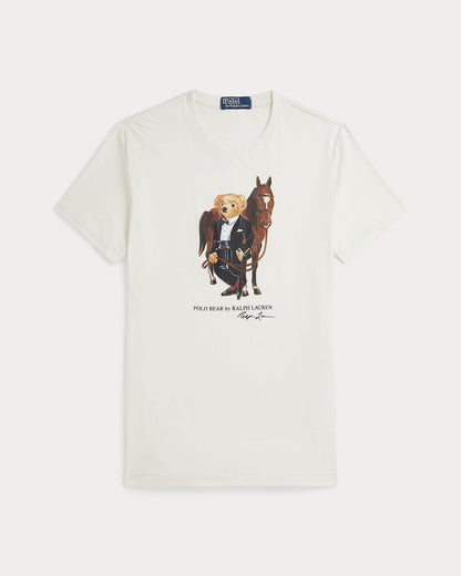 Ralph Lauren Polo Bear Cotton T-Shirt LS Deckwash White s