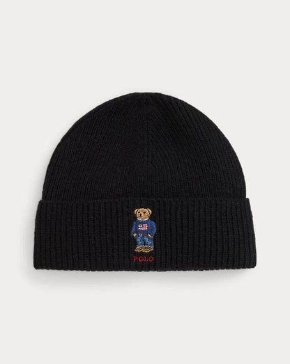 Ralph Lauren Polo Bear Ribbed Knit Hat LS Polo Black