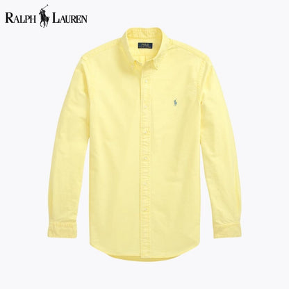 Ralph Lauren Slim Fit Garment-Dyed Oxford Shirt LS Yellow S