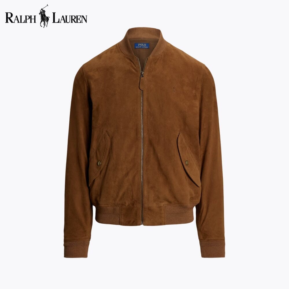 Ralph Lauren Suede Bomber Jacket LS Country Brown S
