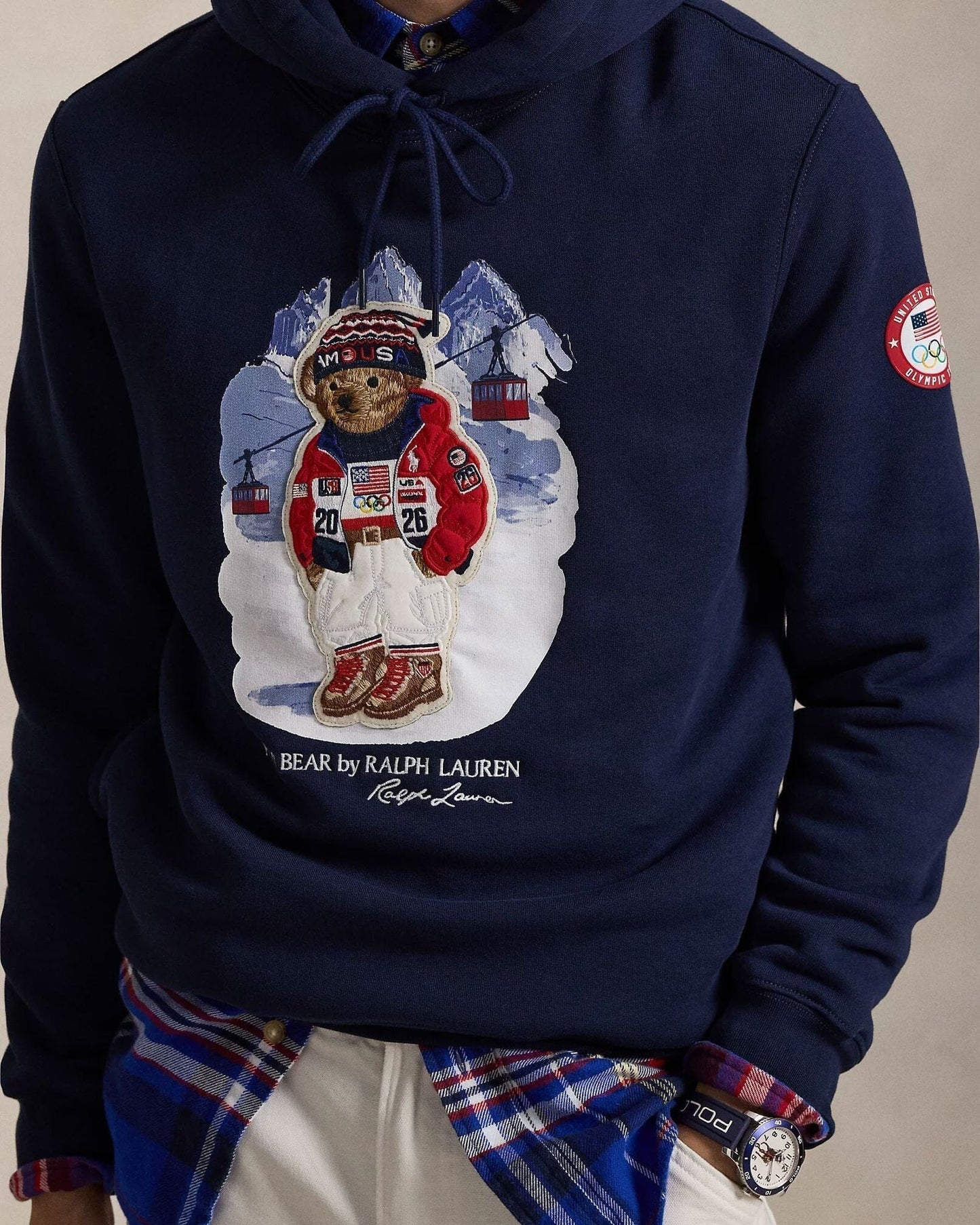 Ralph Lauren Team USA Polo Bear Hoodie LS
