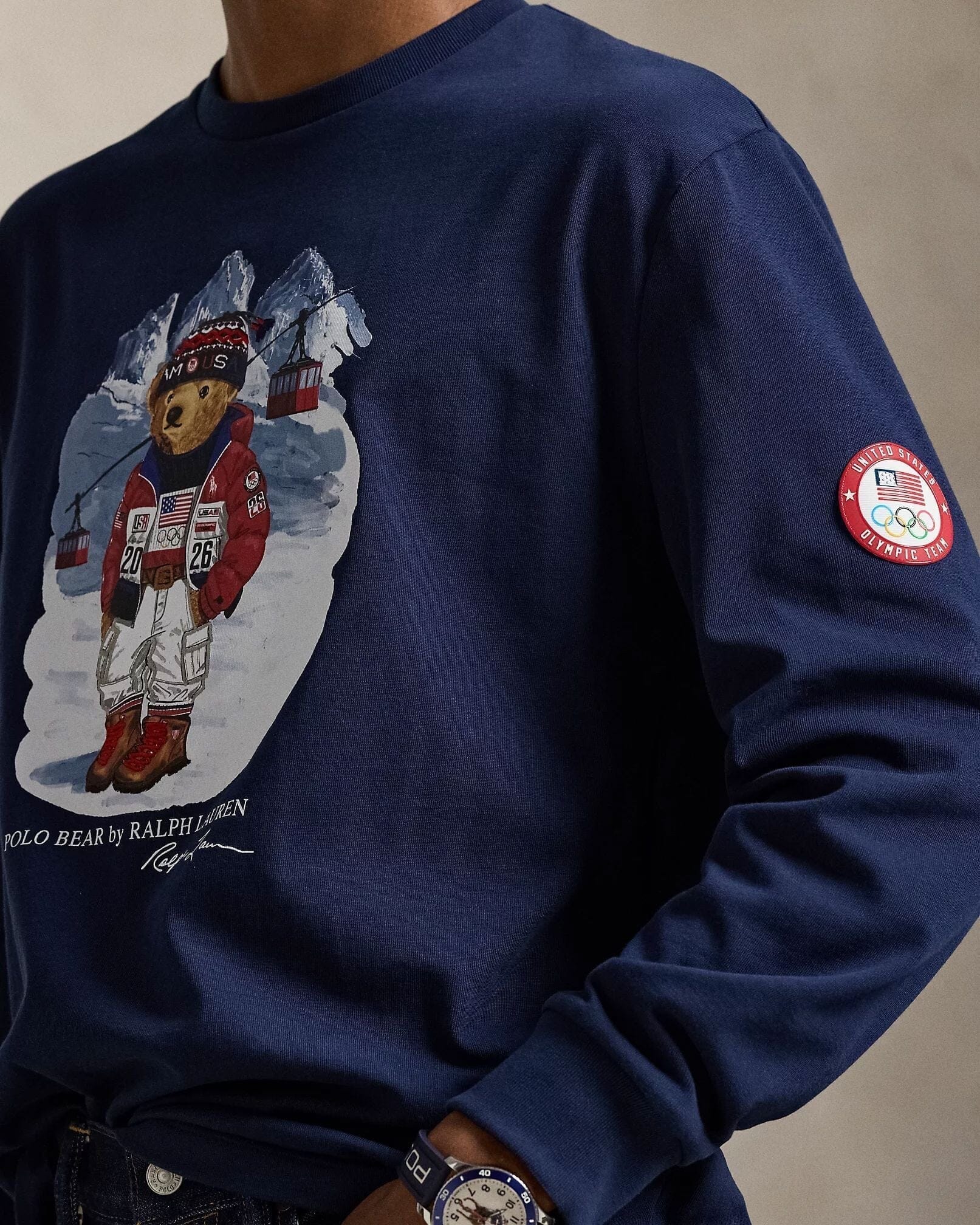 Ralph Lauren Team Usa Polo Bear T-Shirt LS