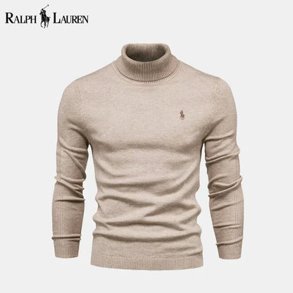 Ralph Lauren Turtleneck Cable-Knit Wool Knit Sweater LS Beige S