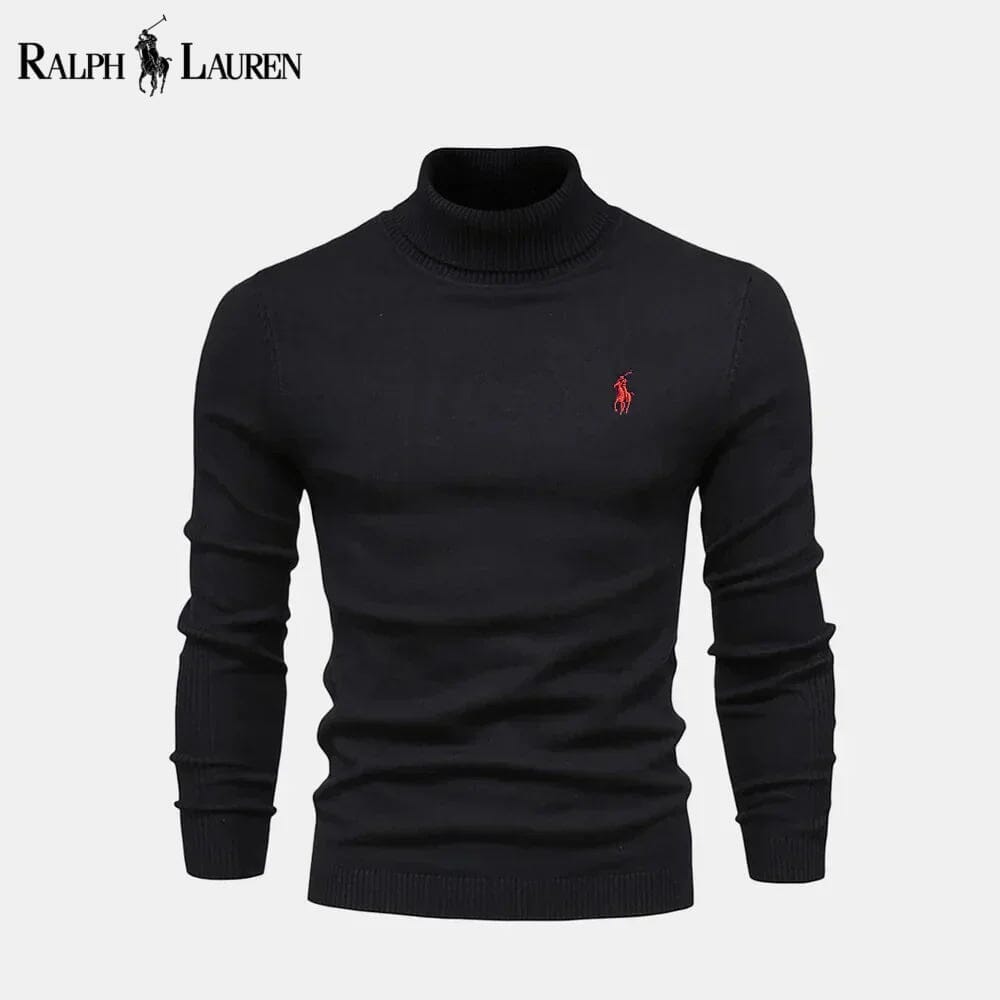 Ralph Lauren Turtleneck Cable-Knit Wool Knit Sweater LS Black S