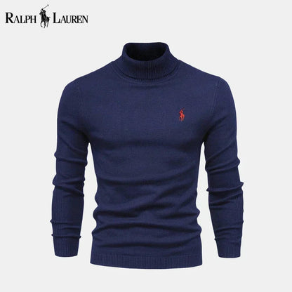 Ralph Lauren Turtleneck Cable-Knit Wool Knit Sweater LS Blue S