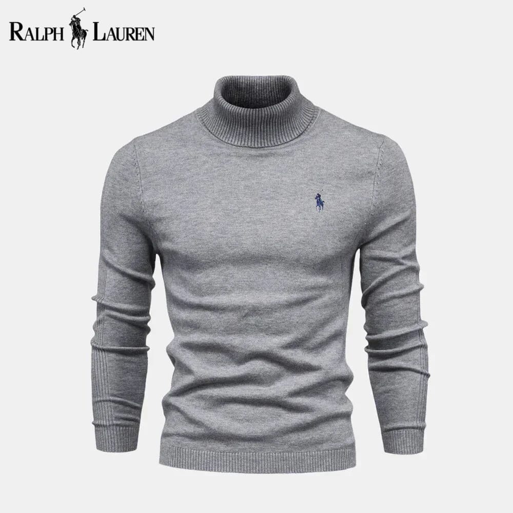 Ralph Lauren Turtleneck Cable-Knit Wool Knit Sweater LS Gray S