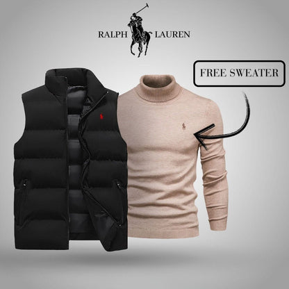 Ralph Lauren Vest + Exclusive Free Sweater (CLEARANCE) LS Black Beige S