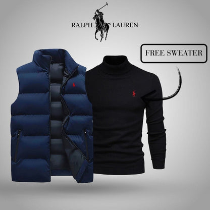 Ralph Lauren Vest + Exclusive Free Sweater (CLEARANCE) LS Blue Black S