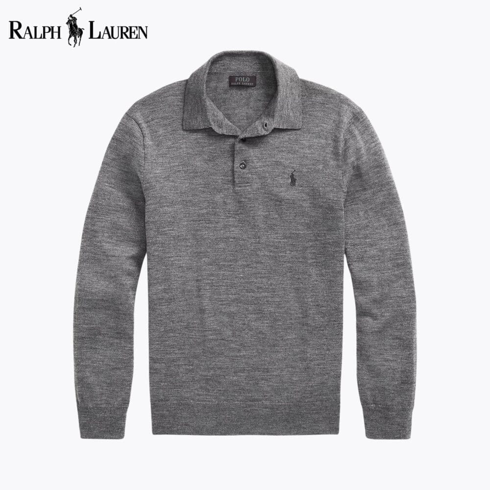 Ralph Lauren Wool Polo-Collar Jumper LS Grey S
